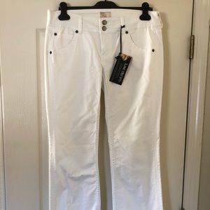 White flare jeans